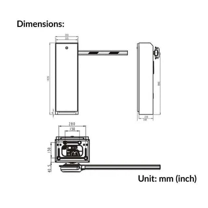 HIKVISION DS-TMG4B0-RA(4m) 4 Series Straight-Arm AC Barrier Gate, 4m