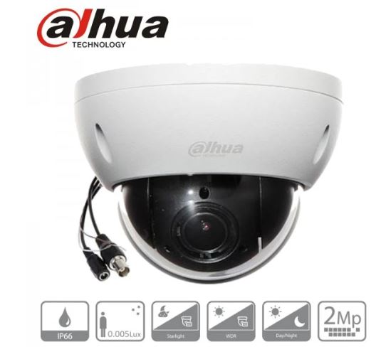 Dahua DH-SD22204I-GC 2MP 4x PTZ HDCVI Camera, WDR, 3D DNR, IP66,  Vandal-proof