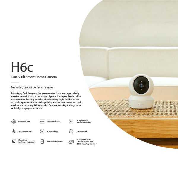Ezviz CS-H6C-R101 (2.0MP) 1080P Smart Wi-Fi Pan & Tilt Camera
