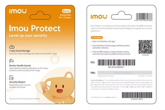Imou Protect Basic Annual Plan (Gift Card)-1 Camera/Annual