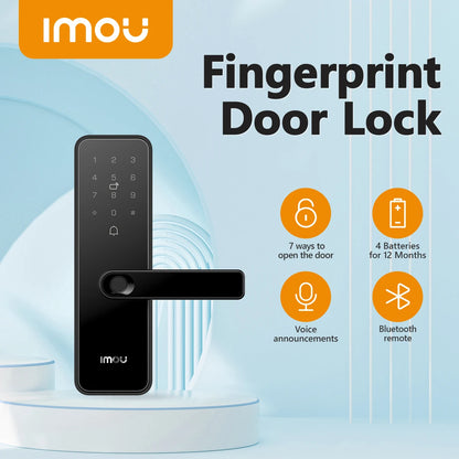 IMOU Networked Digital WIFI K1S-G-W-EN Electronic Biometric Fingerprint Door Lock Ultra-Low Power Smart Home Security Protection Bluetooth Key