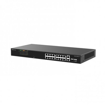 Ruijie Reyee RG-ES118FGS-LP 16-Port 10/100 Mbps Unmanaged PoE/PoE+ Switch with 2 Gigabit RJ45/SFP Combo Ports