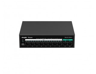 Ruijie Reyee RG-ES110FG-P 8-Port 10/100 Mbps Unmanaged PoE/PoE+ Switch with 2 Gigabit Uplink Ports