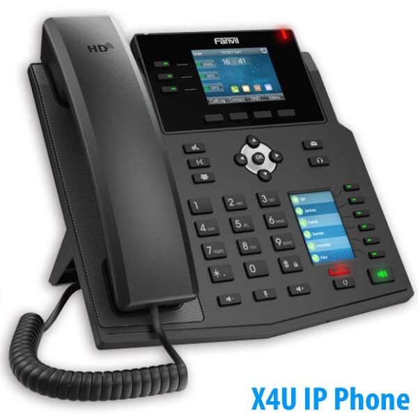 Fanvil IP Phone X4U Gigabit SIP Enterprise Desktop Phone with Dual-Color LCD Display